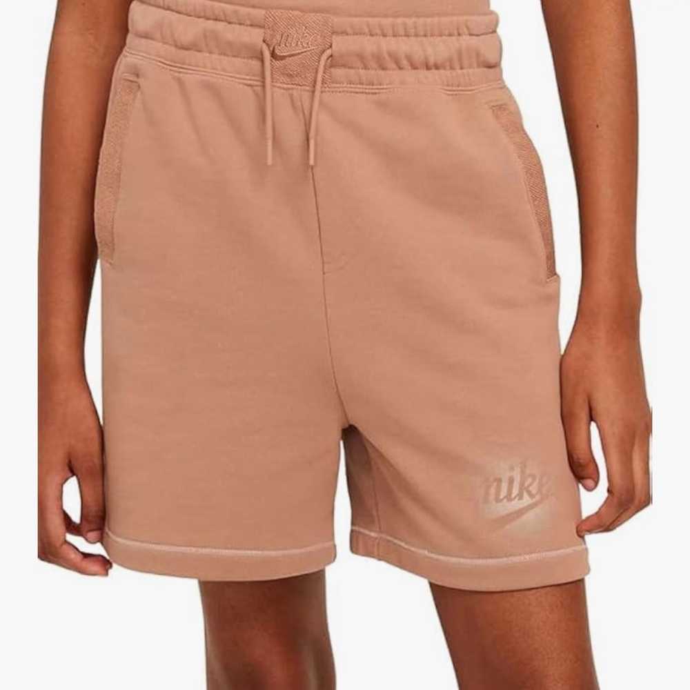 Nike Women’s High Waisted Tan Classic Shorts with Elastic Waistband | Medium
